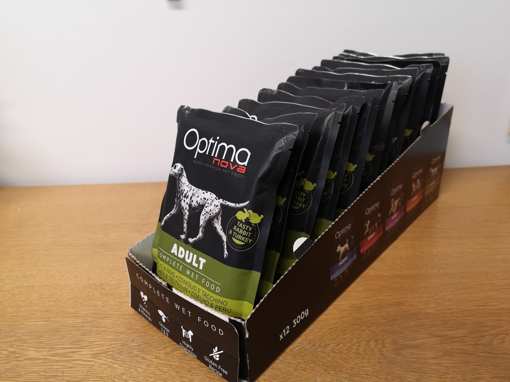 OPTIMANOVA DOG MÄRKÄ ADULT RABBIT+TURKEY&POTATO 300G POUCH me12