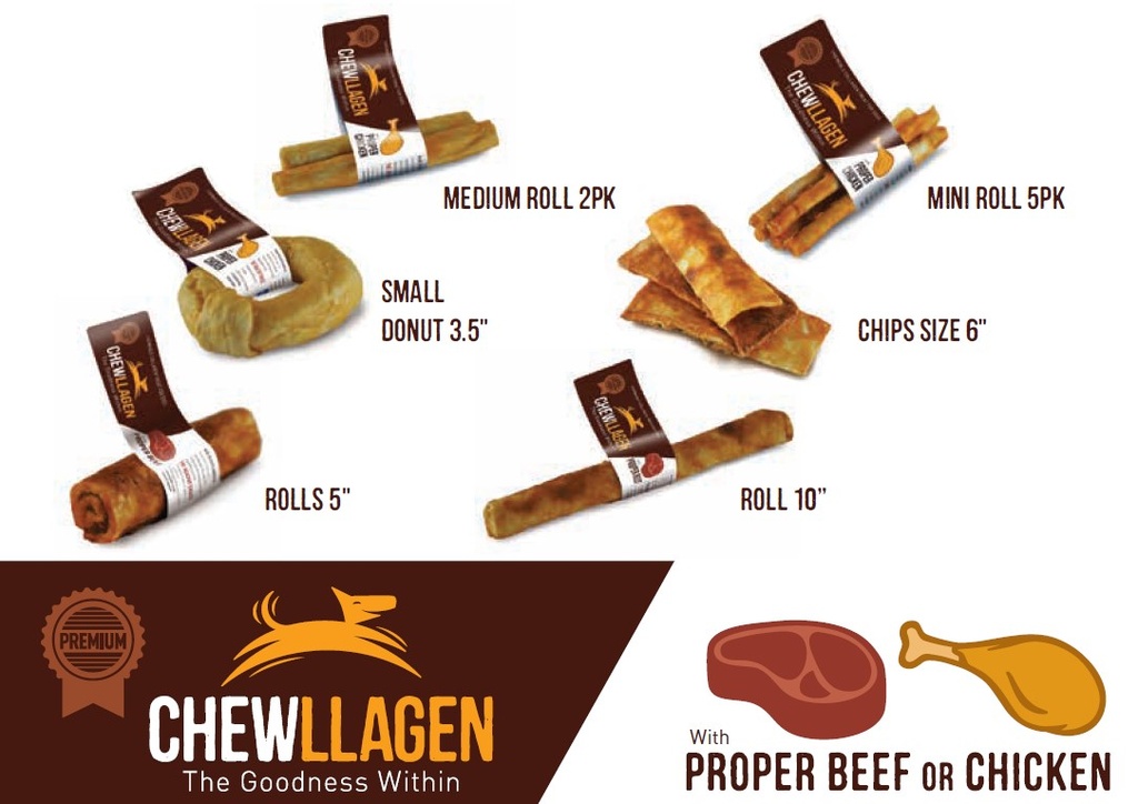 Chewllagen naudanmakuinen pururulla 25 cm beef