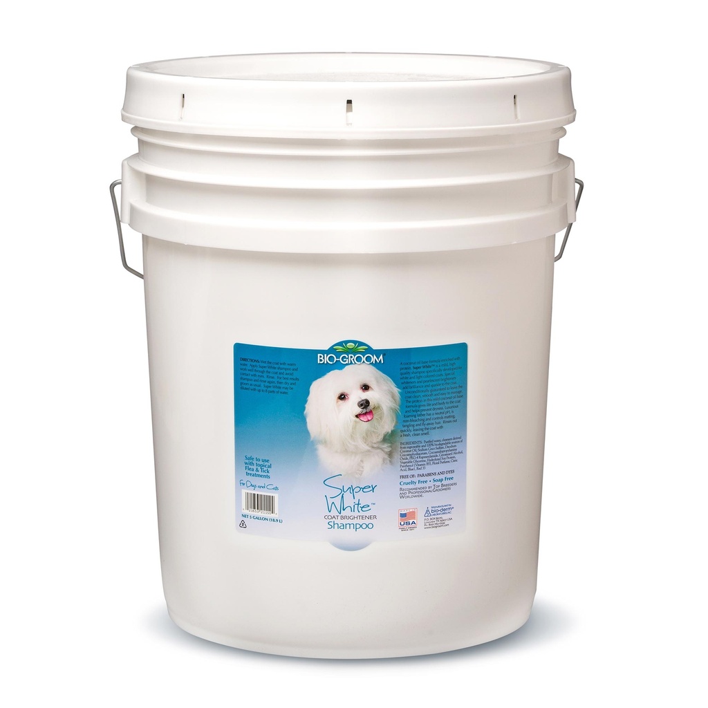 Bio-Groom SUPER WHITE shampoo 5 GALLONAA (18,9 l)