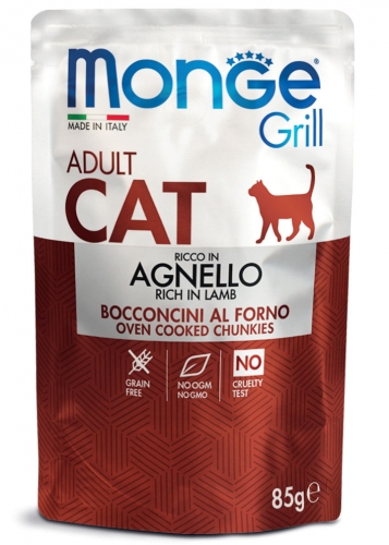 Monge cat adult Grill lammas-kani 85g pouch