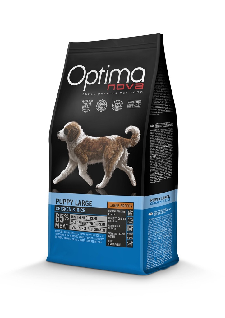 Optimanova dog puppy large chicken&rice 12kg