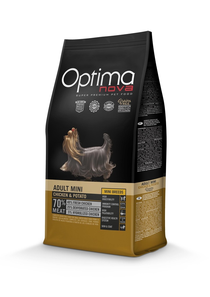 Optimanova dog adult mini chicken&potato grain free 8kg