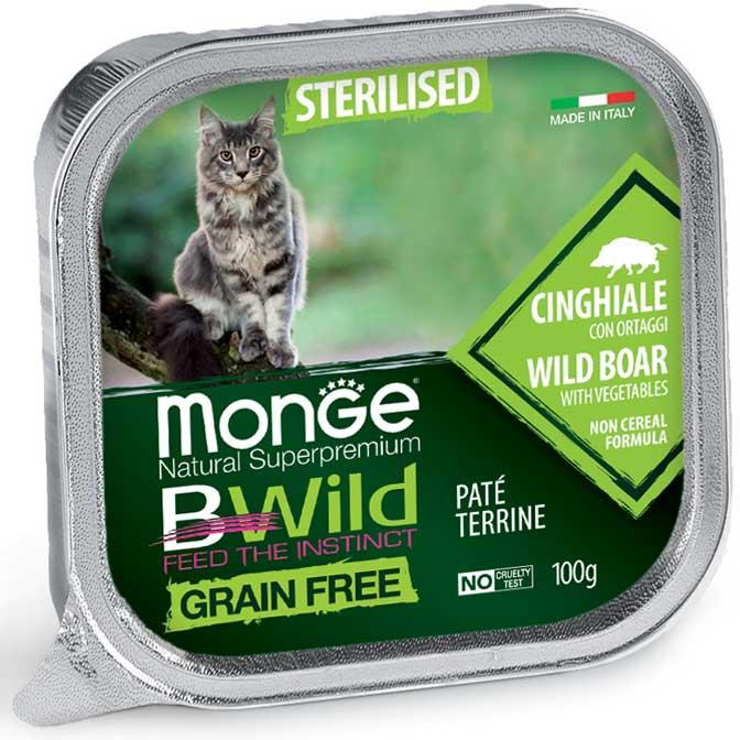 Monge cat adult sterilised BWild villisika-kasvis 100 g vuoka