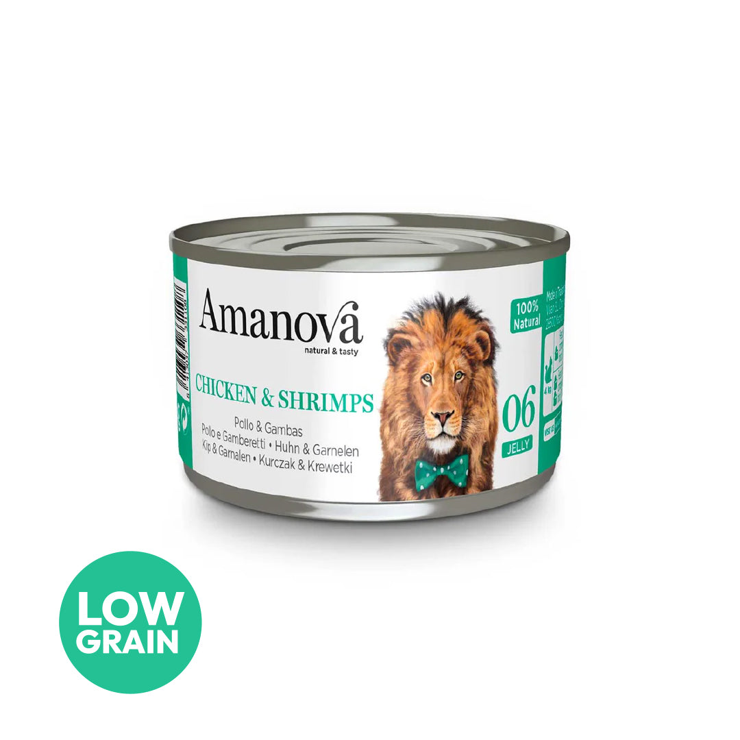 Amanova cat adult 06 chicken & shrimp in jelly 70 g can