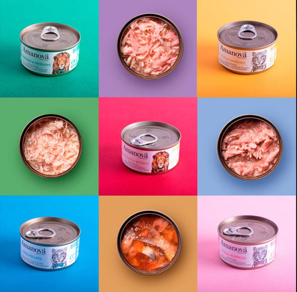 Amanova cat adult 12 tuna & shrimp in broth 70 g can