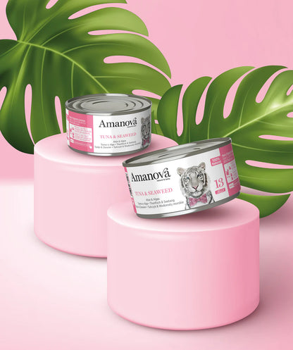 Amanova cat adult 13 tuna & seaweed in jelly 70 g can