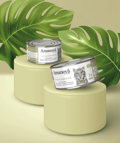 Amanova cat adult 14 tuna & sardine in jelly 70 g can