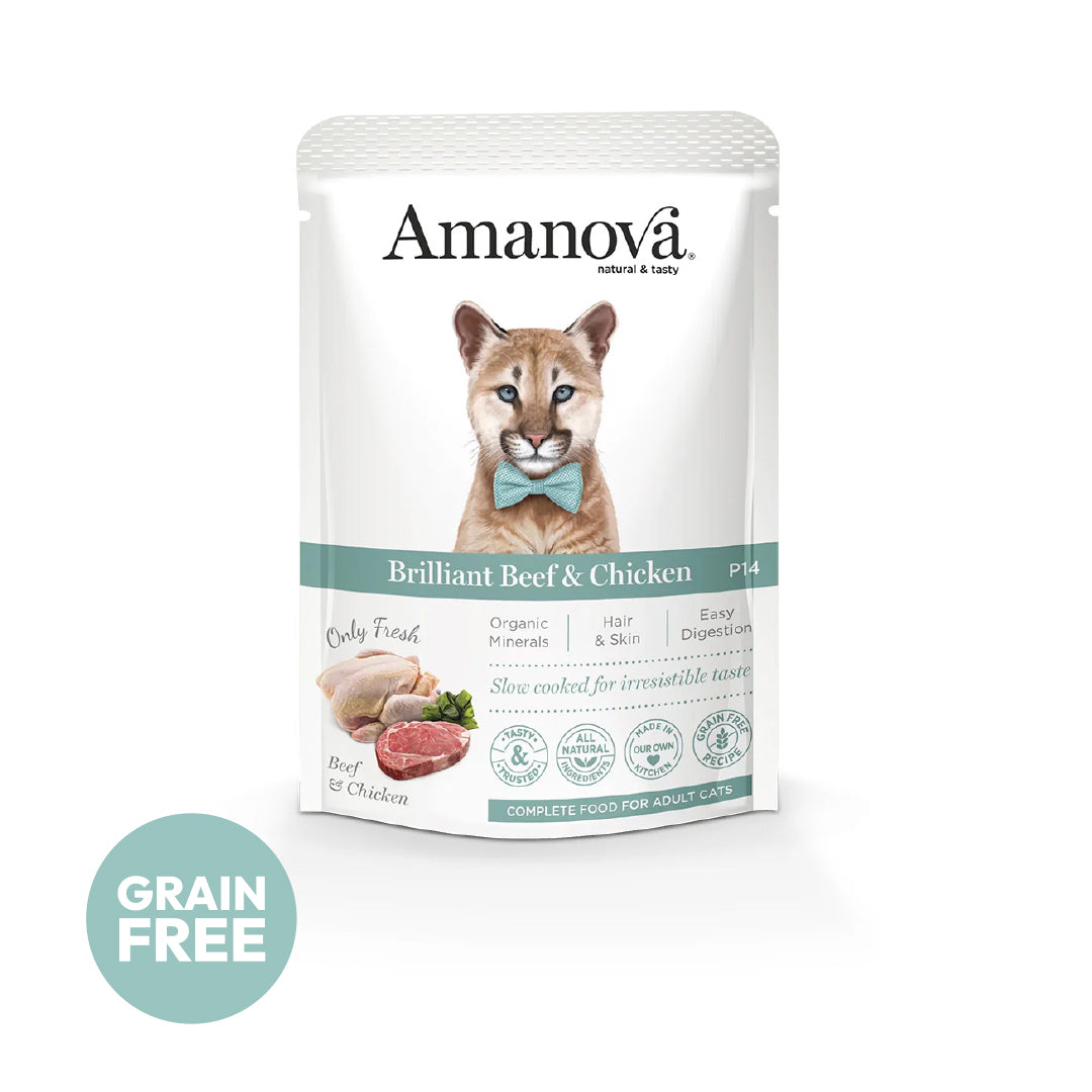 Amanova cat adult Beef & chicken 85 g pouch
