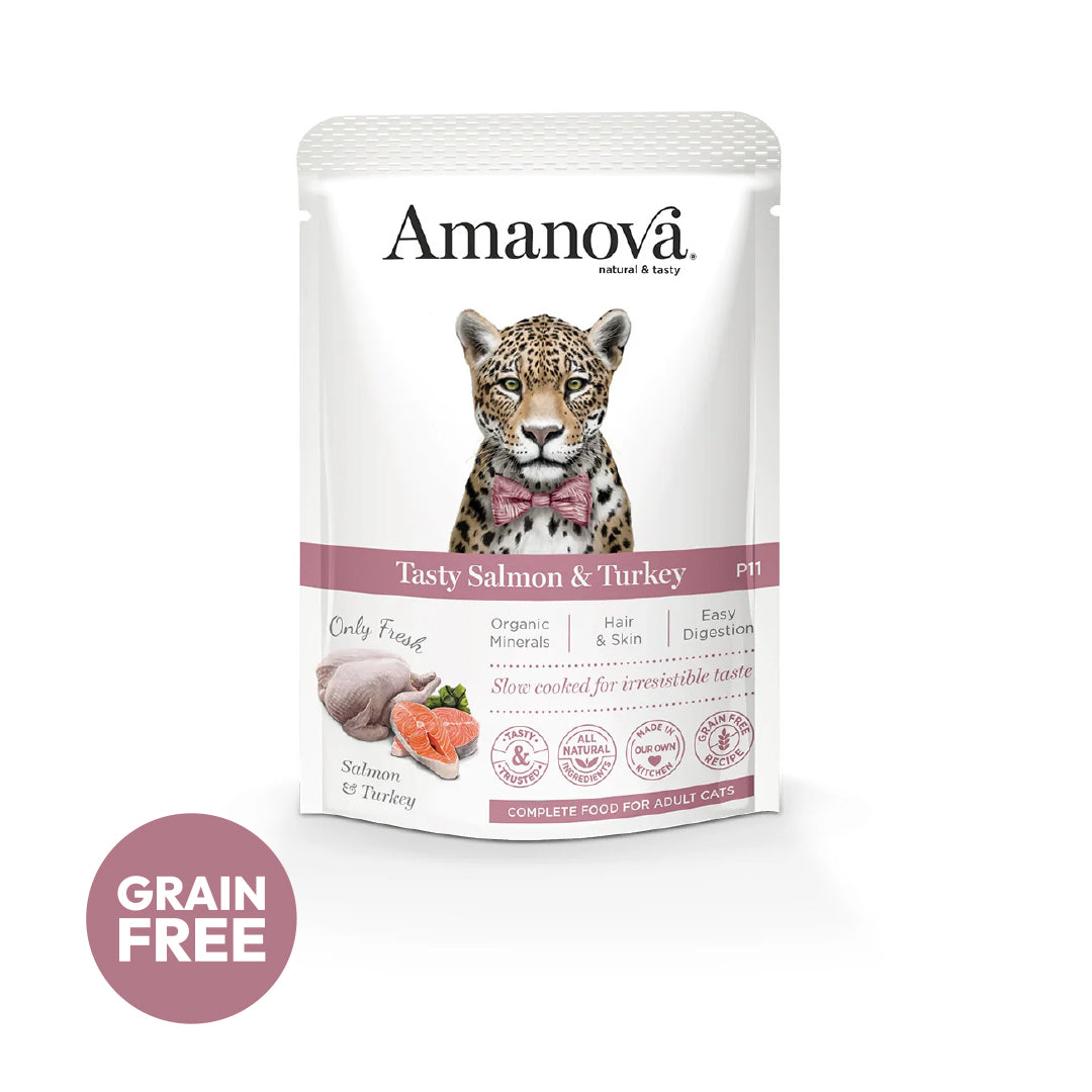 Amanova cat adult Salmon & turkey 85 g pouch