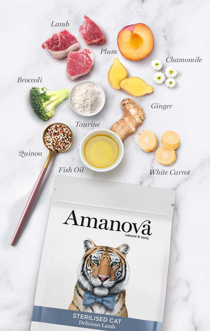 Amanova cat adult Sterilised Lamb & kinoa low grain 1,5 kg