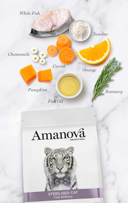 Amanova cat adult Sterilised White Fish & pumpkin grain free 1,5 kg