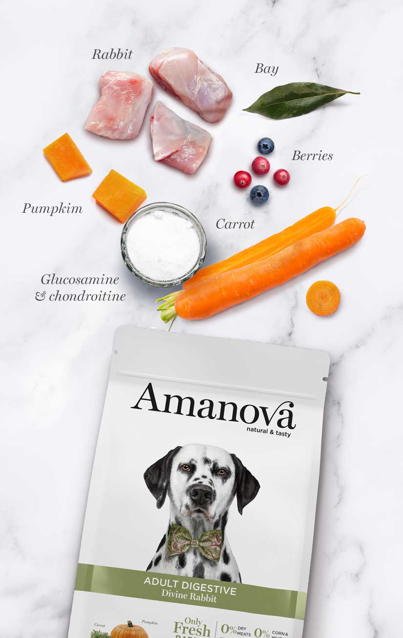Amanova dog adult Digestive rabbit & pumpkin 10 kg