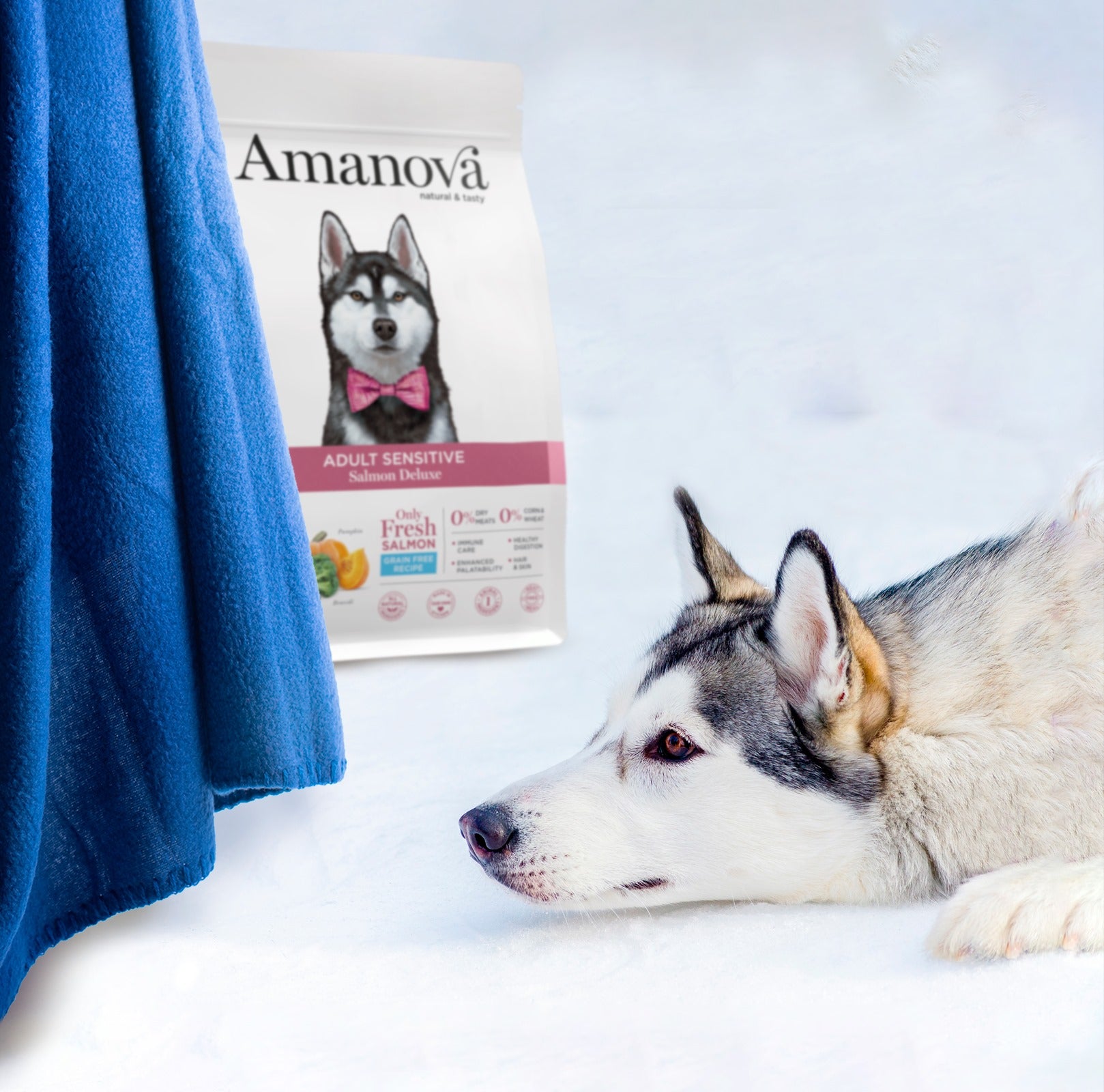 Amanova dog adult Sensitive lõhe & kõrvits 10 kg