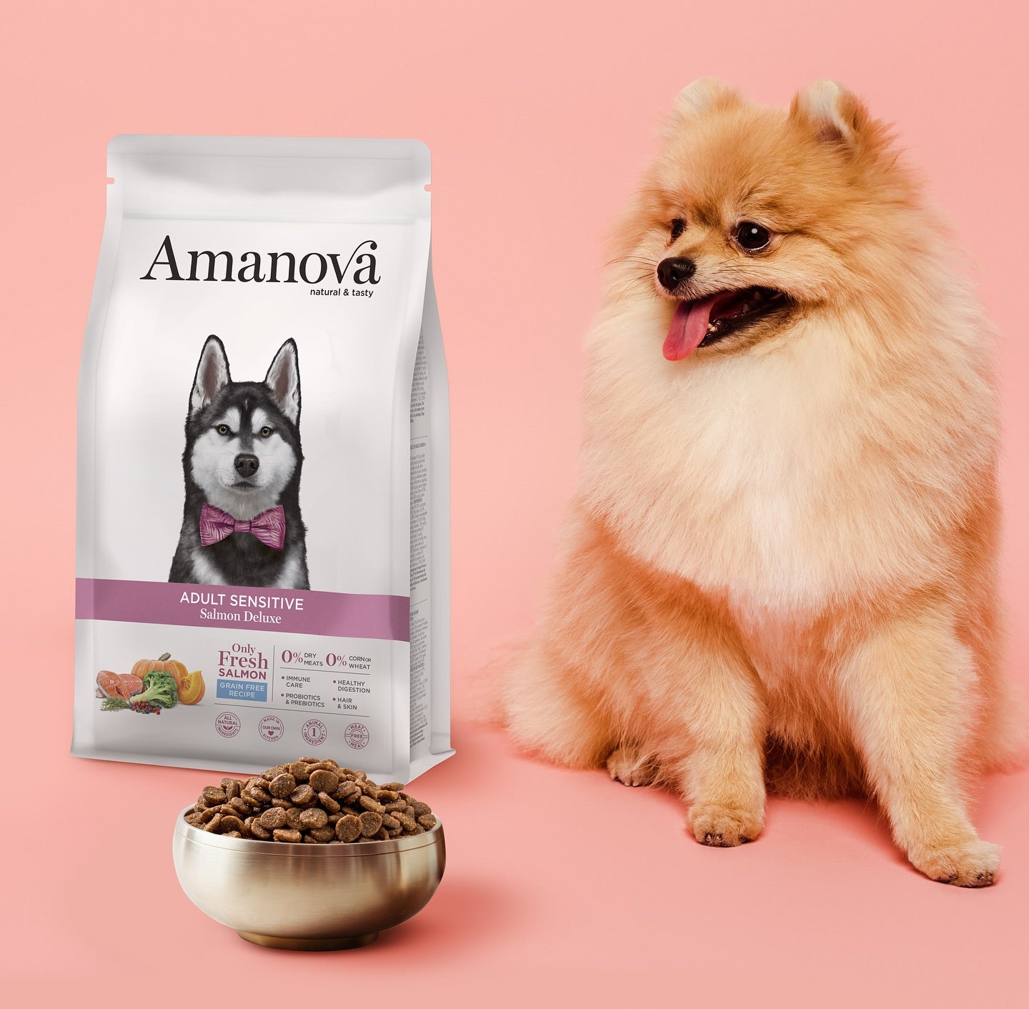 Amanova dog adult Sensitive lõhe & kõrvits 2 kg