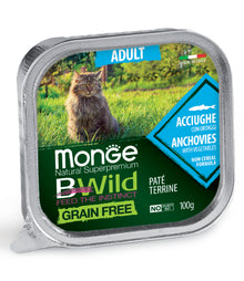Monge cat adult BWild anchovy-vegetable 100 g tray