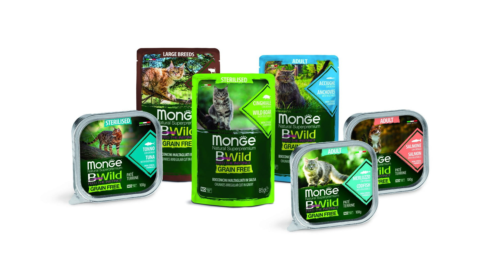Monge Cat Adult BWild Anchovy & Vegetables 85g pouch