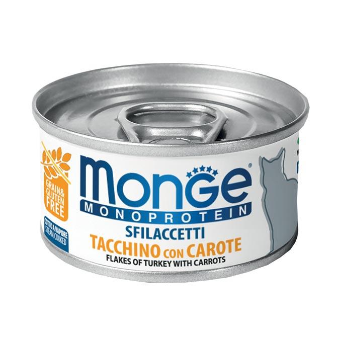 Monge cat adult Monoprotein Turkey-Carrot 80g can