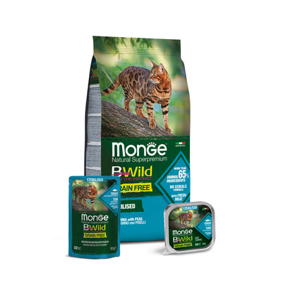 Monge Cat Adult Sterilised BWild Grain Free Tuna & Peas 1,5 kg