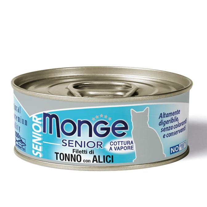 Monge cat senior Jelly tuna-anchovy 80g can