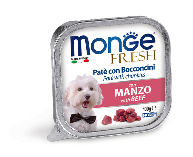Monge dog adult Fresh Beef 100g tray