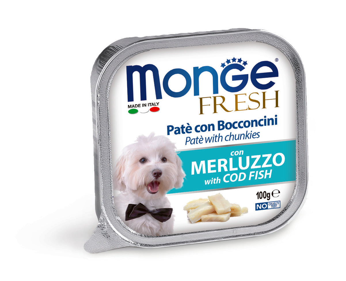Monge dog adult Fresh Cod 100g tray