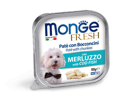 Monge dog adult Fresh Cod 100g tray