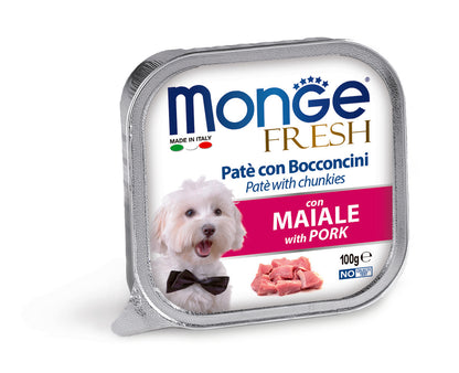 Monge dog adult Fresh Pork 100g tray