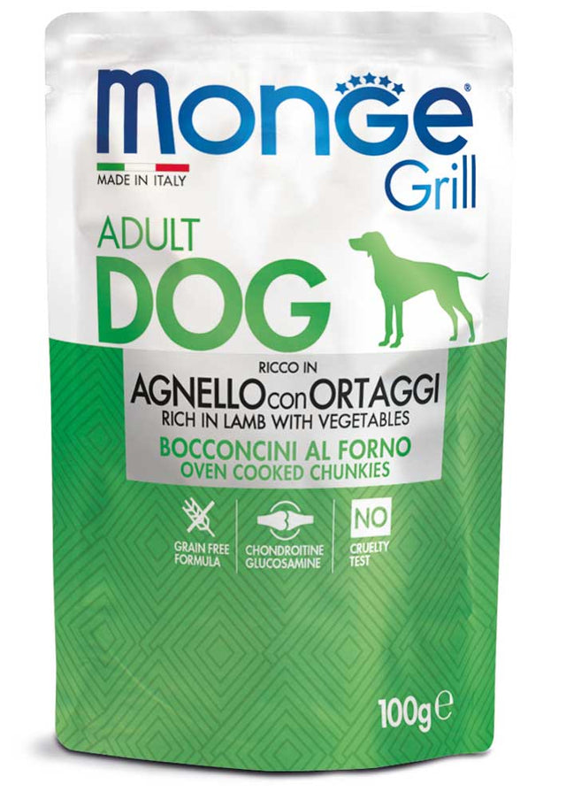 Monge dog adult Grill lamb-vegetable 100g pouch