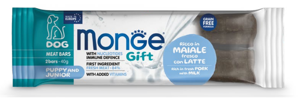 Monge Dog Gift Meat Bar Puppy & Junior Possu-Maito 40g