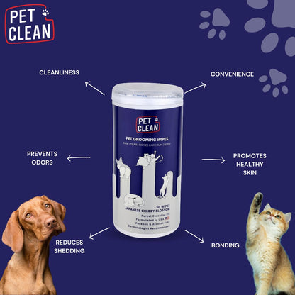 Pet Clean Grooming Wipes 50 wipes