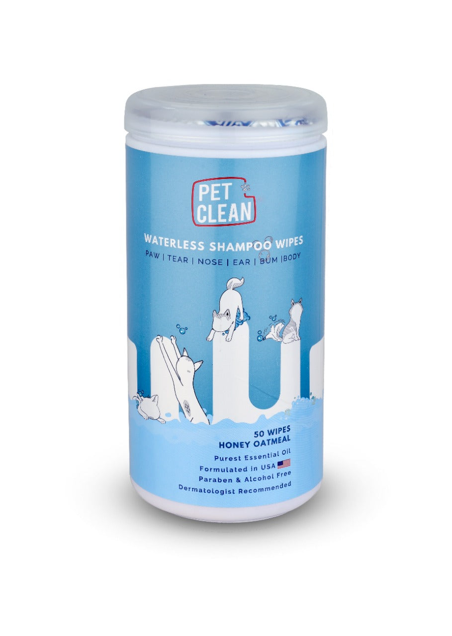Pet Clean Waterless Shampoo wipes 50 wipes