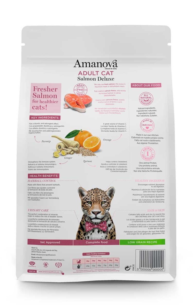 Amanova Adult lohi & kvinoa aikuisille kissoille low grain 1,5 kg