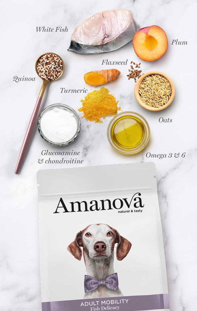 Amanova Mobility kala & kvinoa nivelruoka koirille 10 kg