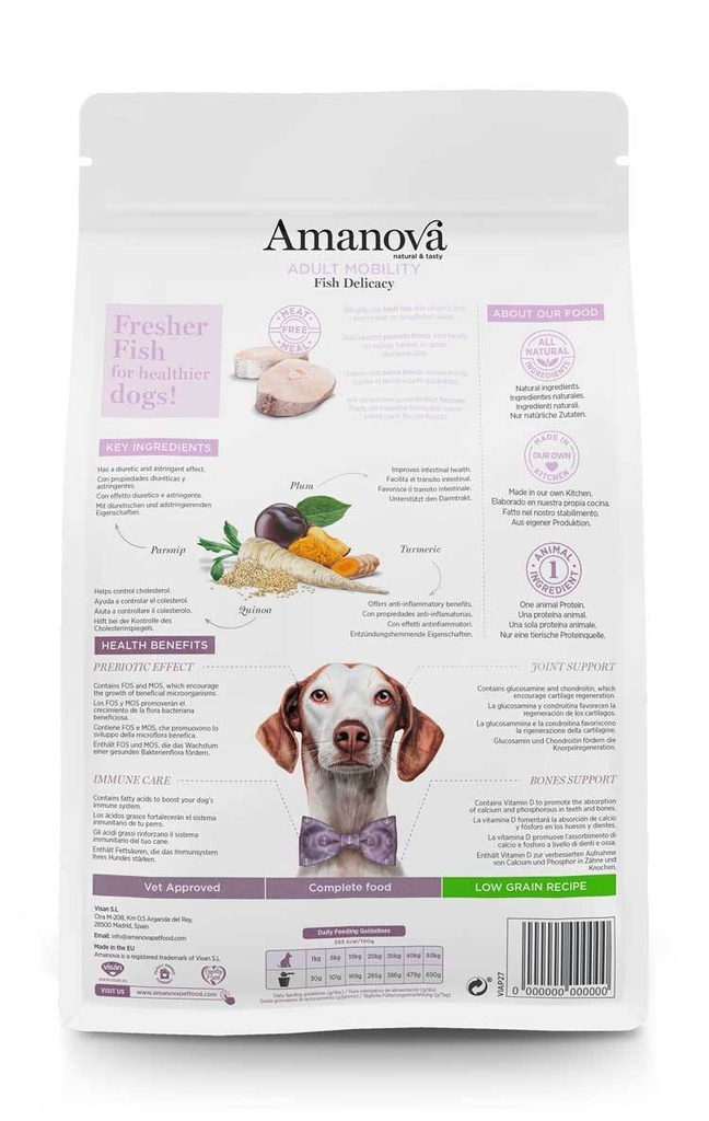 Amanova Mobility kala & kvinoa nivelruoka koirille 2 kg