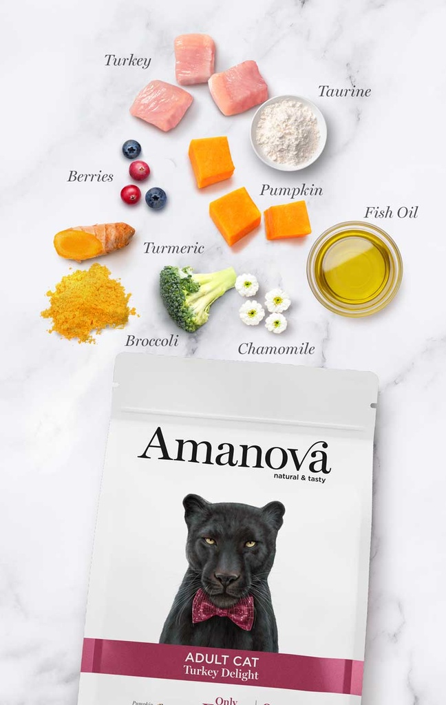 Amanova Adult kalkkuna & kurpitsa aikuisille kissoille viljaton 1,5 kg