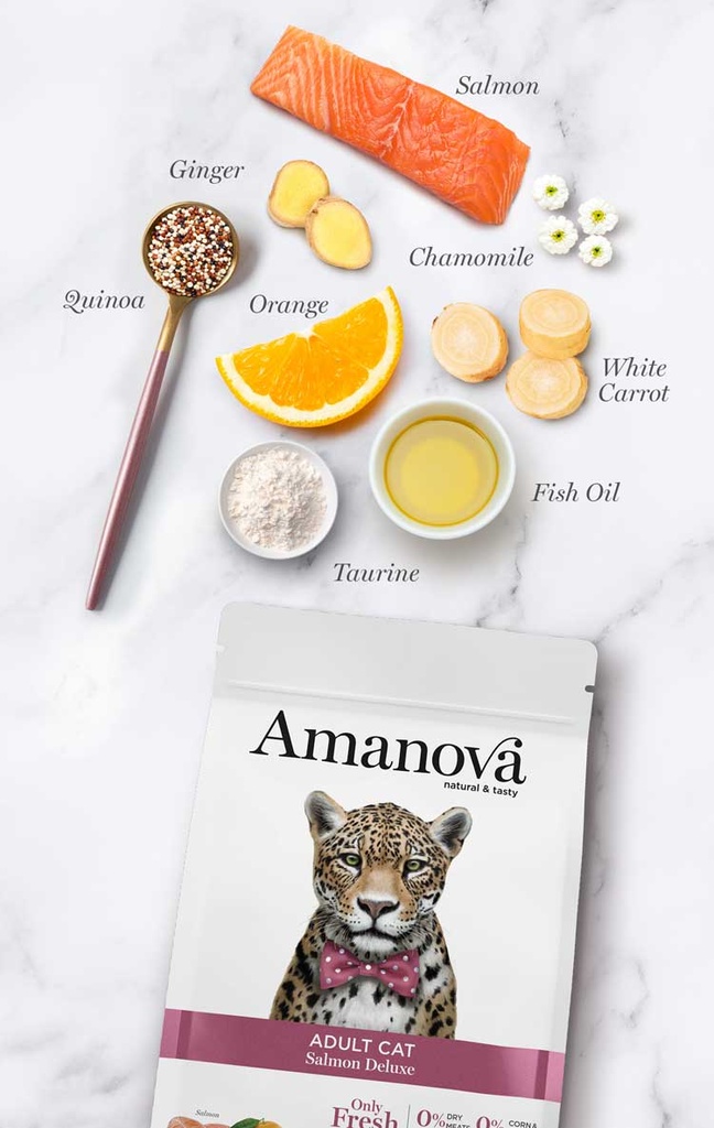 Amanova Adult lohi & kvinoa aikuisille kissoille low grain 1,5 kg