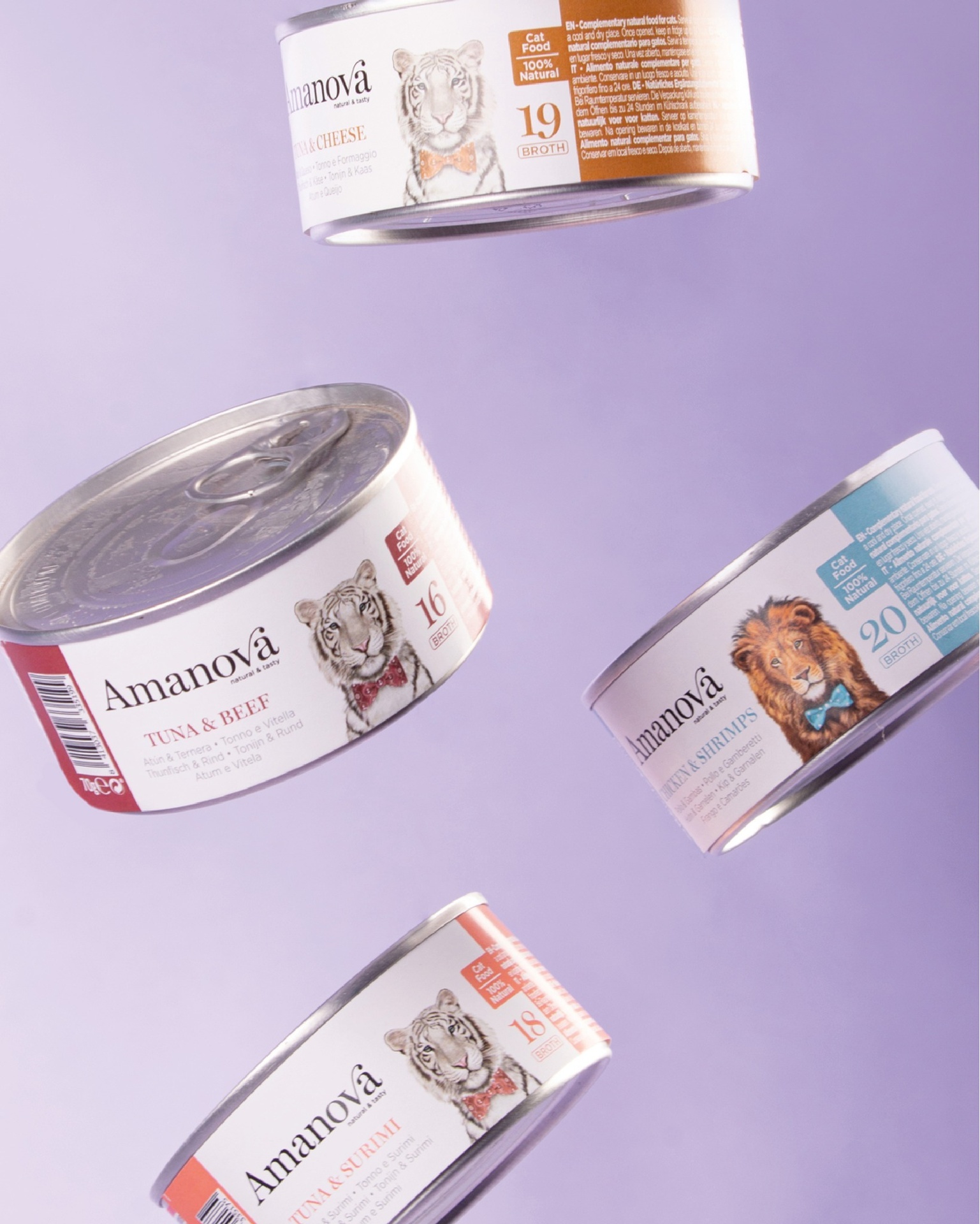 Amanova cat adult 16 tuna & beef in broth 70 g jar