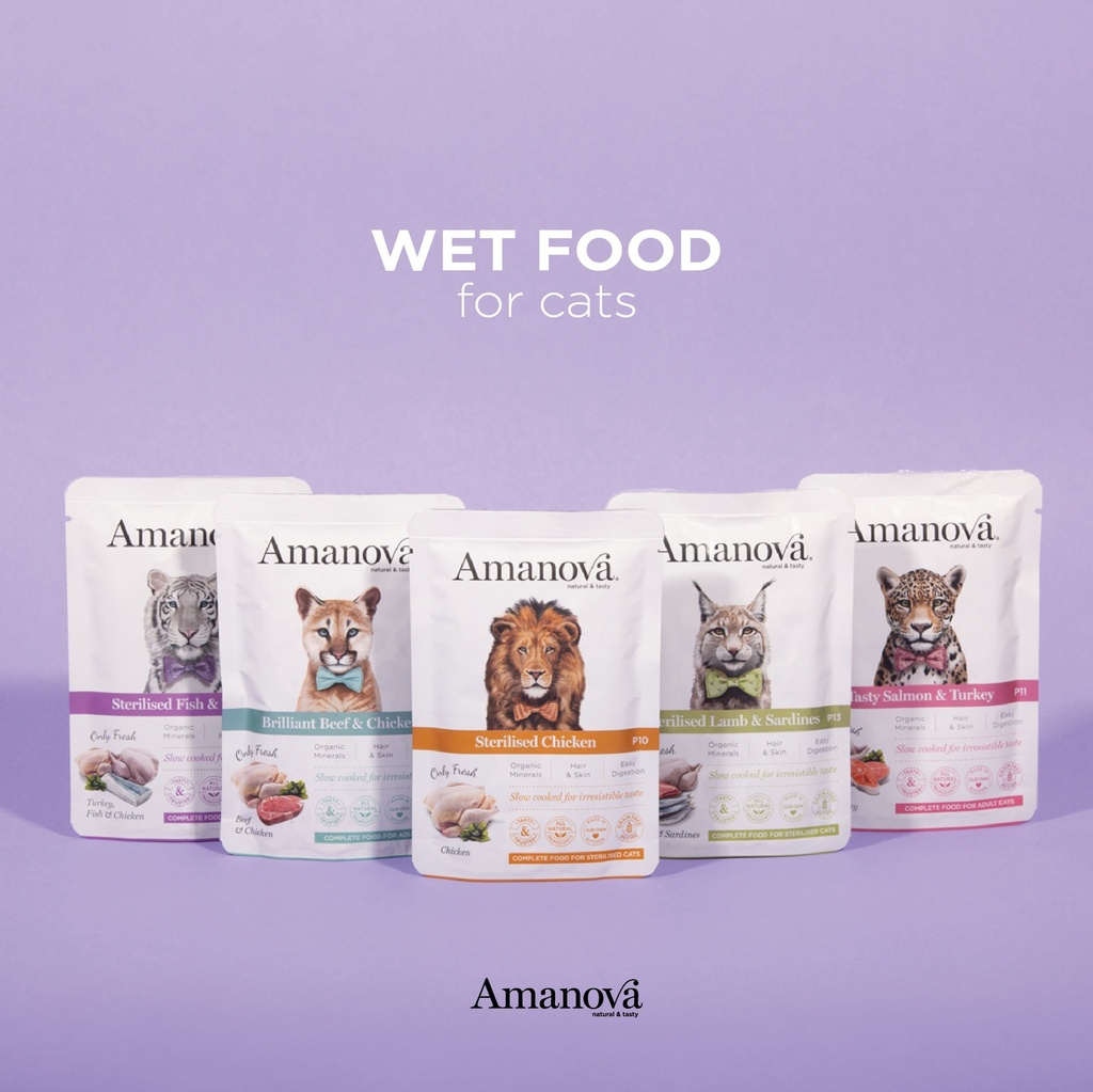 Amanova cat adult Sterilised kala & kalkkuna 85 g pouch