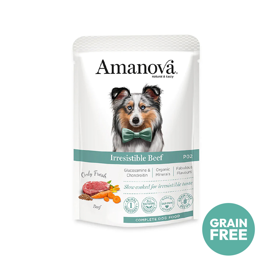 Amanova dog adult Irresistable beef 100 g pouch