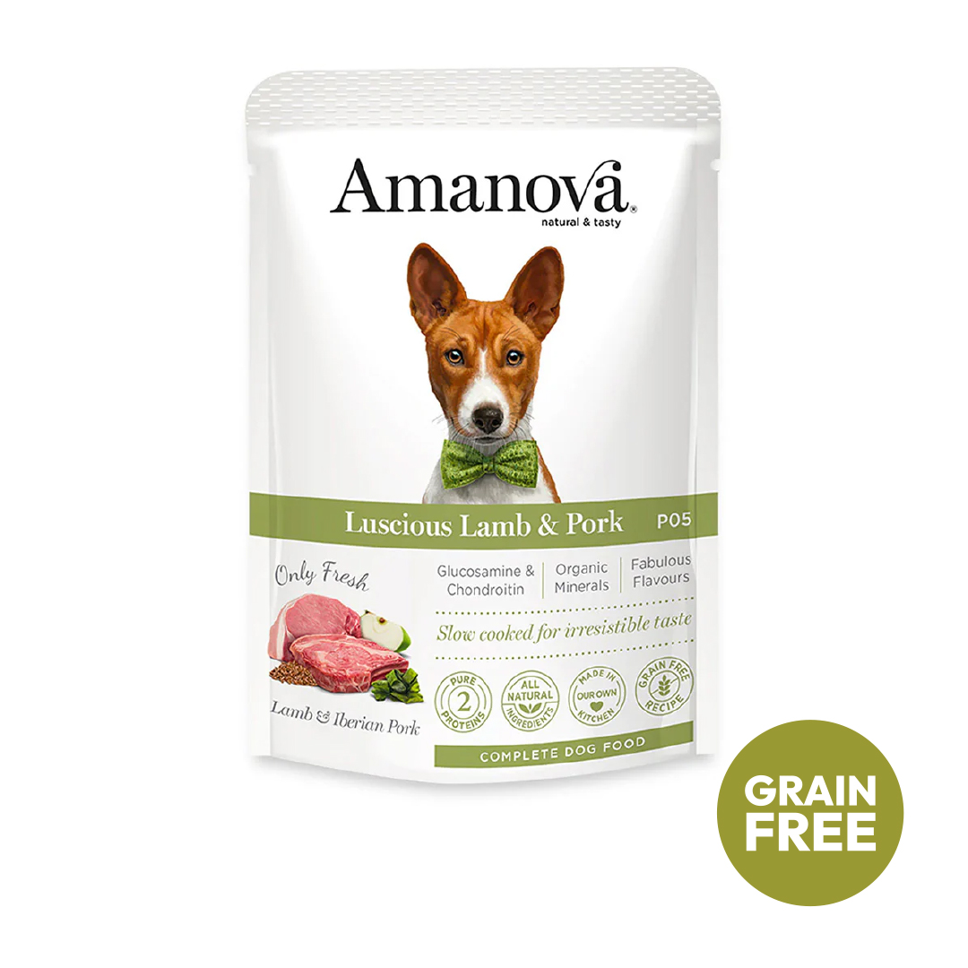 Amanova dog adult Luscious lammas & Iberian possu 100 g pouch 