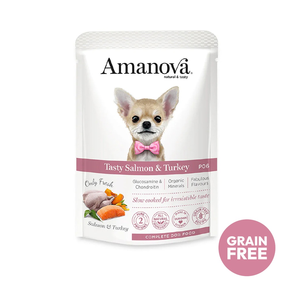 Amanova dog adult Tasty lohi & kalkkuna 300 g pouch
