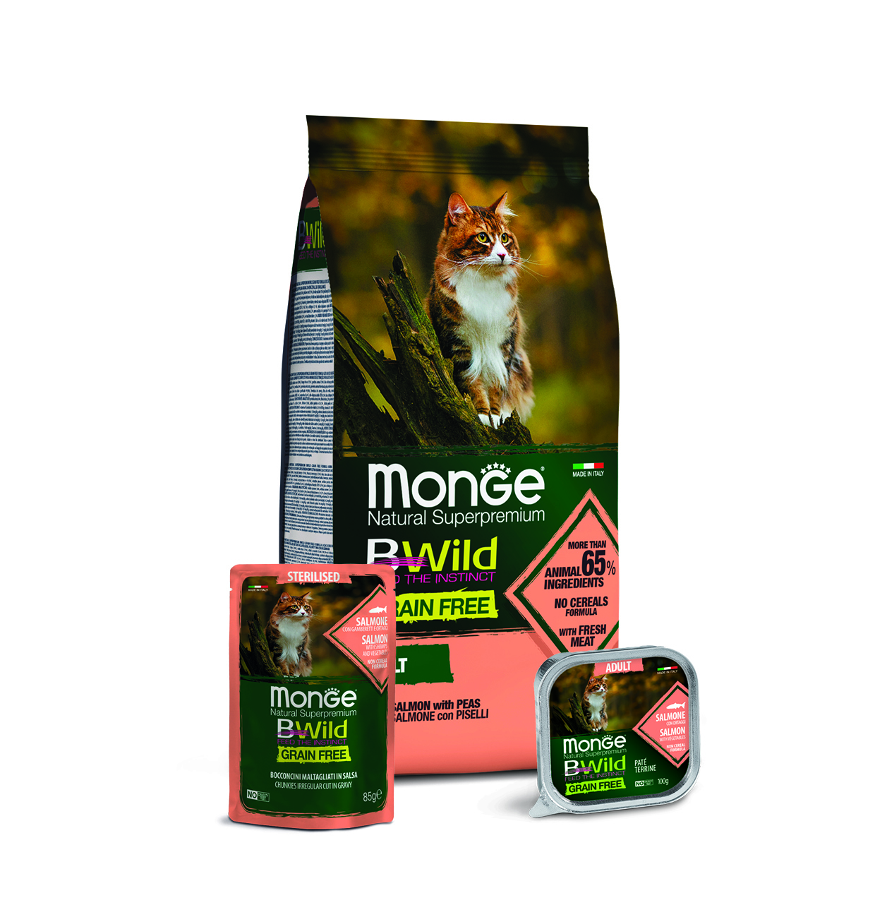 Monge cat adult BWild lohi-kasvis 100 g vuoka