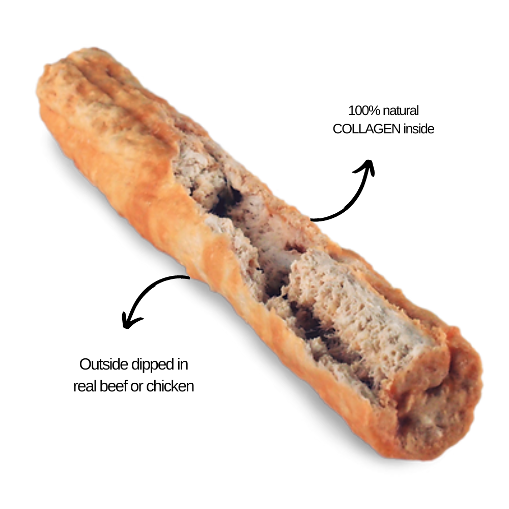 Chewllagen naudanmakuinen mini pururulla 5kpl 12,5 cm 10mm beef