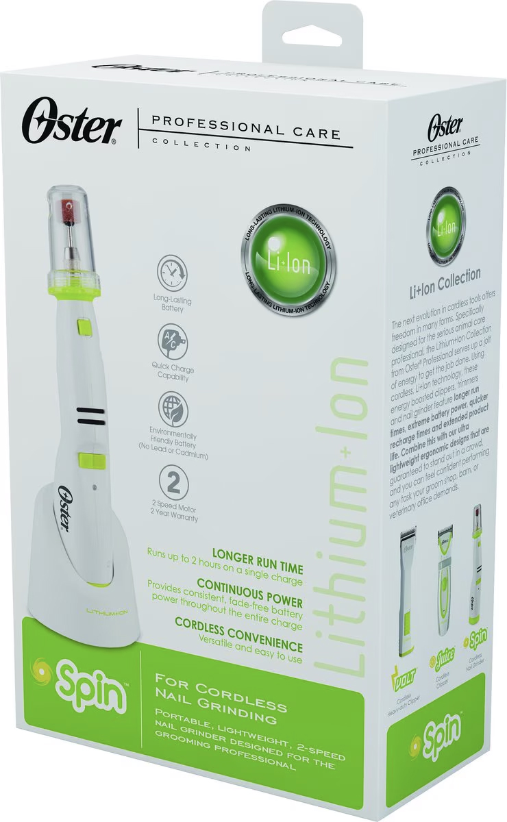 OSTER Spin akkukäyttöinen kynsihiomakone (Li-Ion)