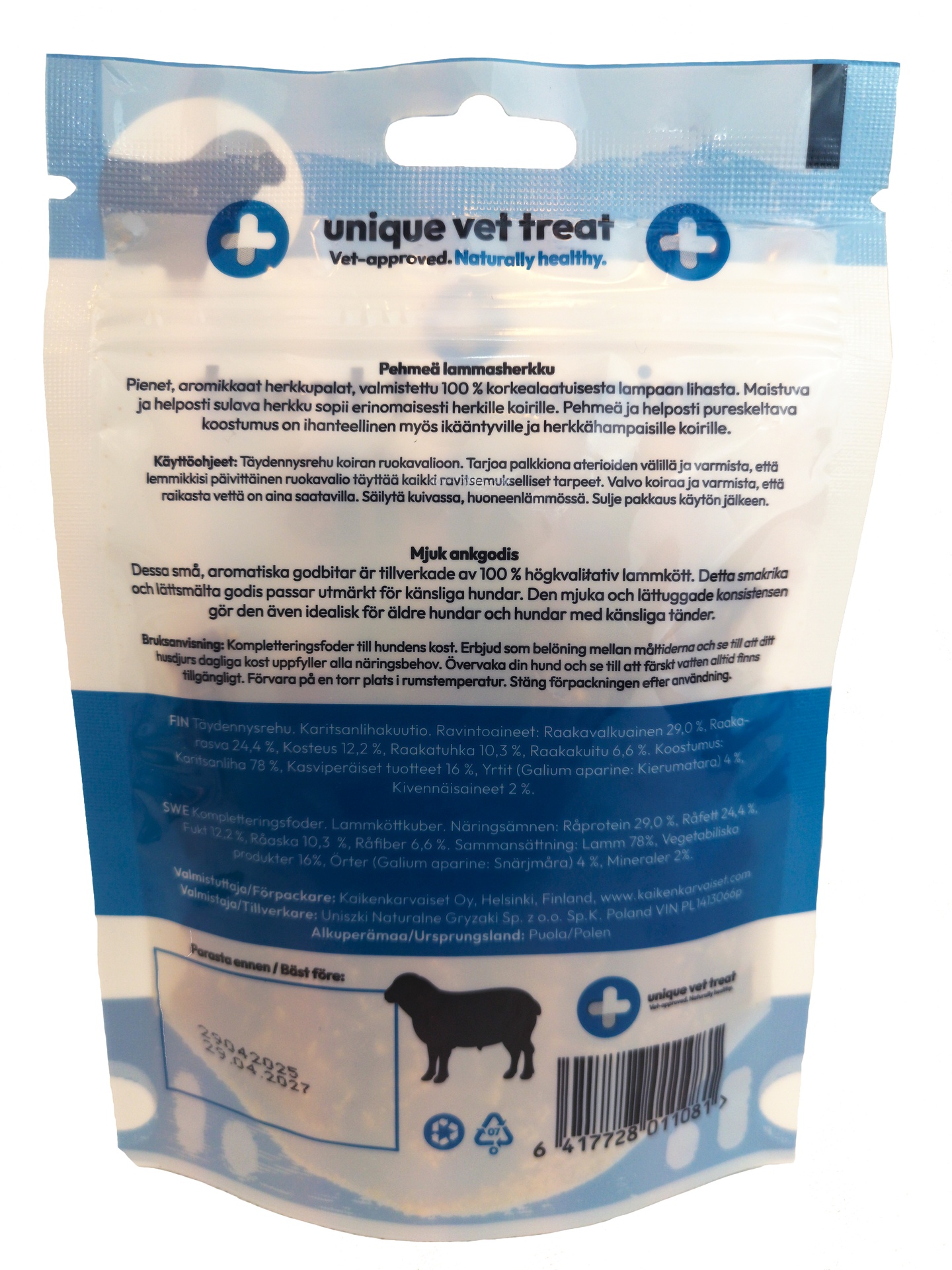 Unique vet treat Lamb 80g