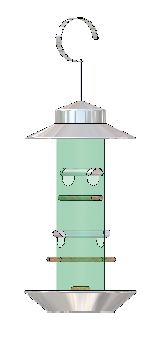 Gardenlife pähkinä ruokinta-automaatti 38cm hopea