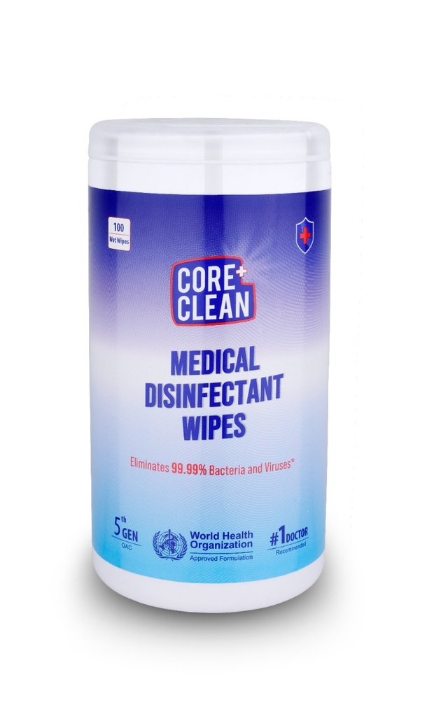 Core Clean desinfioiva pyyhe pinnoille 100 kpl