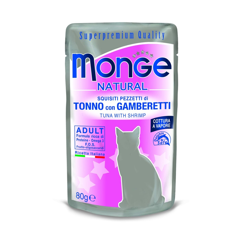 Monge cat adult Natural tonnikala-katkarapu 80g pouch