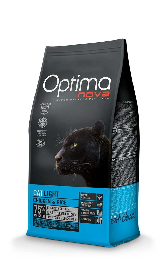 Optimanova cat light chicken&rice 2kg