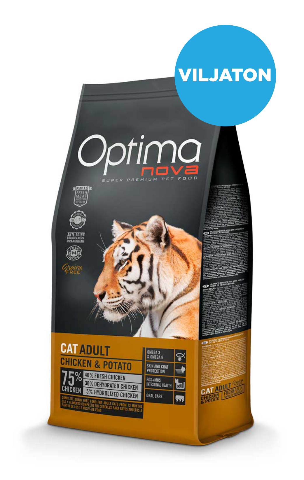 Optimanova cat adult chicken & potato grain free 2kg